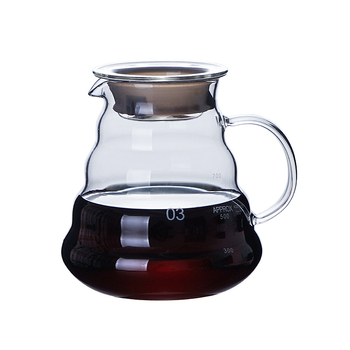 Filtru din sticlă pentru cafea pour-over cu V60, filtru îngroșat, recipient de împărțire, cană în formă de nor