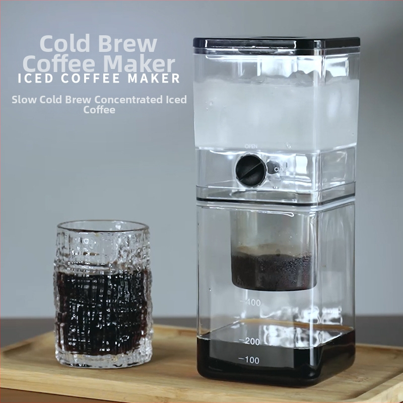 Carafă pătrată minimalistă pentru cafea cold brew cu filtru