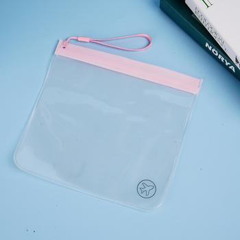 Geantă EVA cu fermoar, transparentă, mată, pentru cosmetice (PVC)