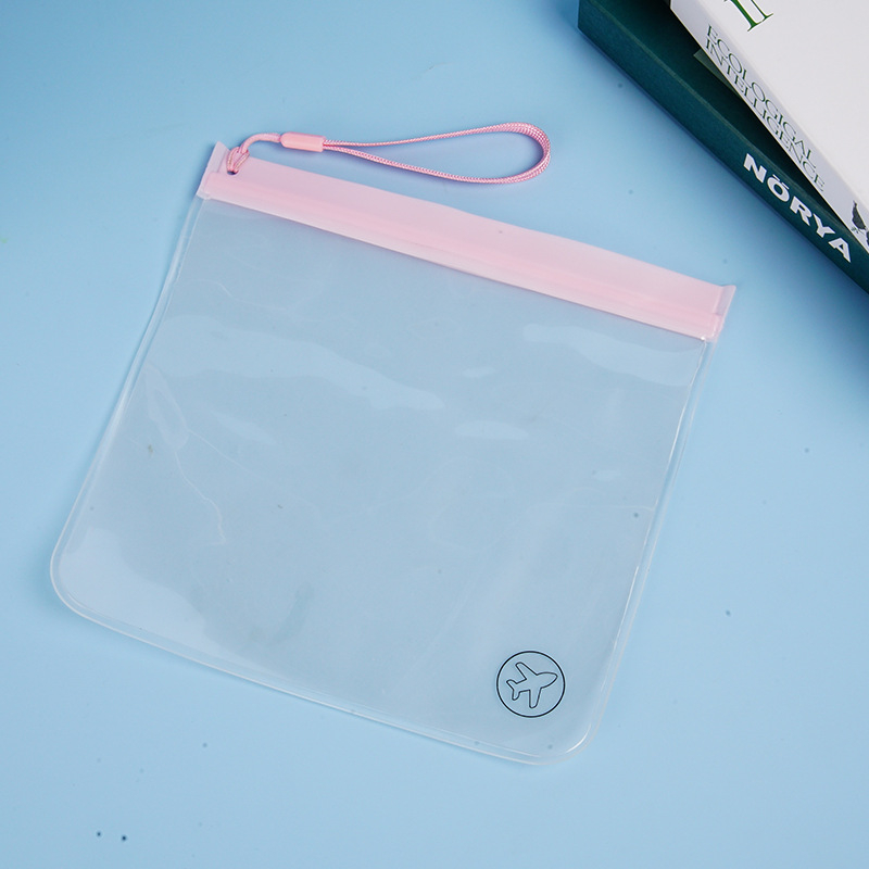 Geantă EVA cu fermoar, transparentă, mată, pentru cosmetice (PVC)