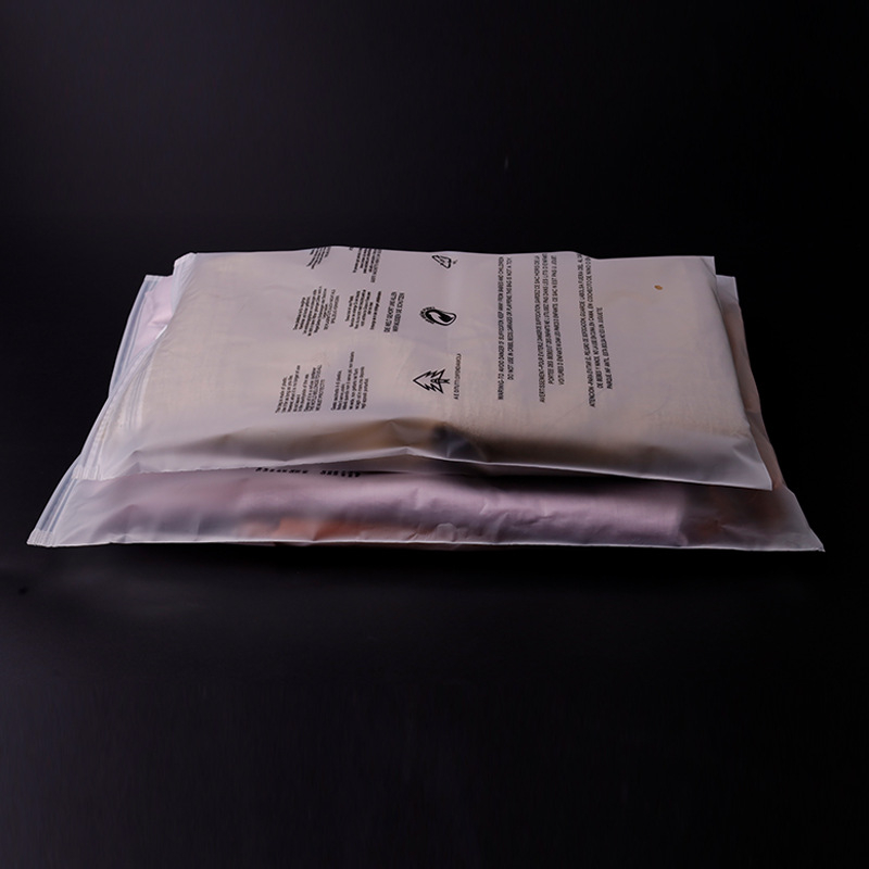 Pungă transparentă din plastic cu fermoar și etichetă de avertizare, finisaj mat, ambalaj pentru haine, personalizabilă