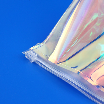 Pungă cu fermoar din PVC transparentă, mată, pentru produse cosmetice, design 3D colorat
