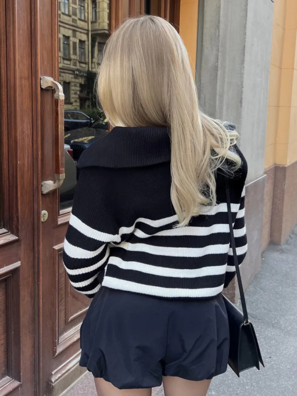 Oversize pleteni pulover s visokim ovratnikom