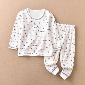 Dječji kućni set u japanskom stilu, top s dugim rukavima i hlače od toplog pamuka, unisex