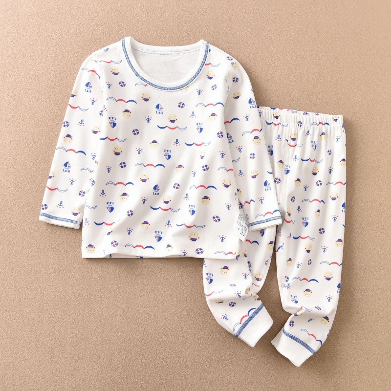 Dječji kućni set u japanskom stilu, top s dugim rukavima i hlače od toplog pamuka, unisex