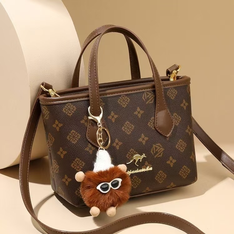 Ženska kožna mala kvadratna torbica s retro otiskom, crossbody, preko ramena i u ruci, svestrana i stilska dnevna torba.