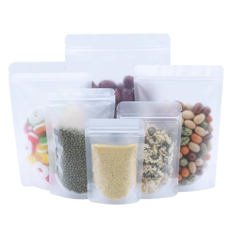 Pungă sigilabilă mată, cu bază stabilă, pentru ceai cu aromă de fructe și gustări, ambalaj alimentar transparent, gros