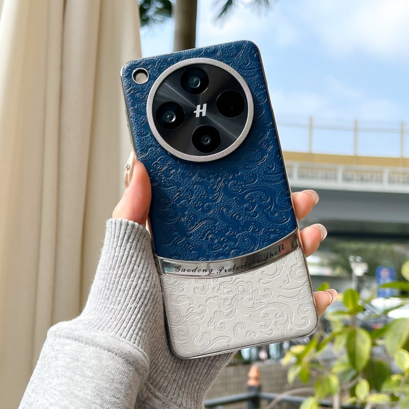 Husă Oppo X8 Pro, stil chinezesc cu model dragon în contrast, protecție anti-cadere, textură din piele, X8 Ultra design premium