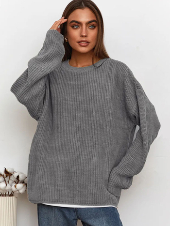 Női oversized kötött kapucnis pulóver