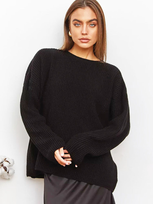 Női oversized kötött kapucnis pulóver