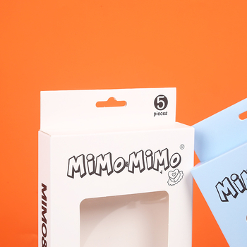 Cutie cu fereastră din carton alb, imprimare color personalizată, inserții duble, ambalaj pentru cosmetice, unghii false și lenjerie