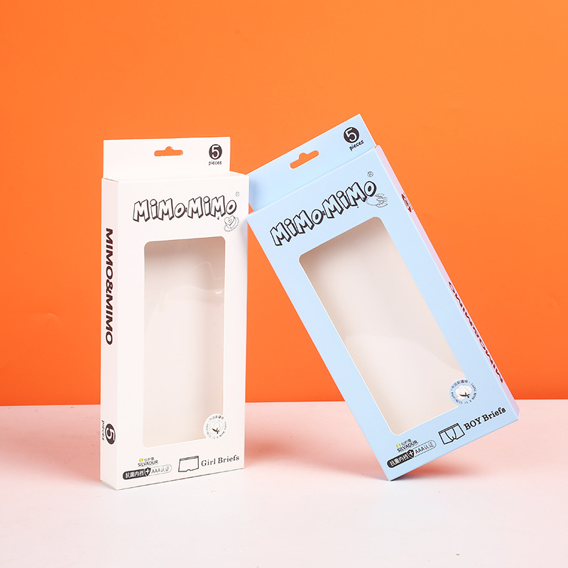 Cutie cu fereastră din carton alb, imprimare color personalizată, inserții duble, ambalaj pentru cosmetice, unghii false și lenjerie