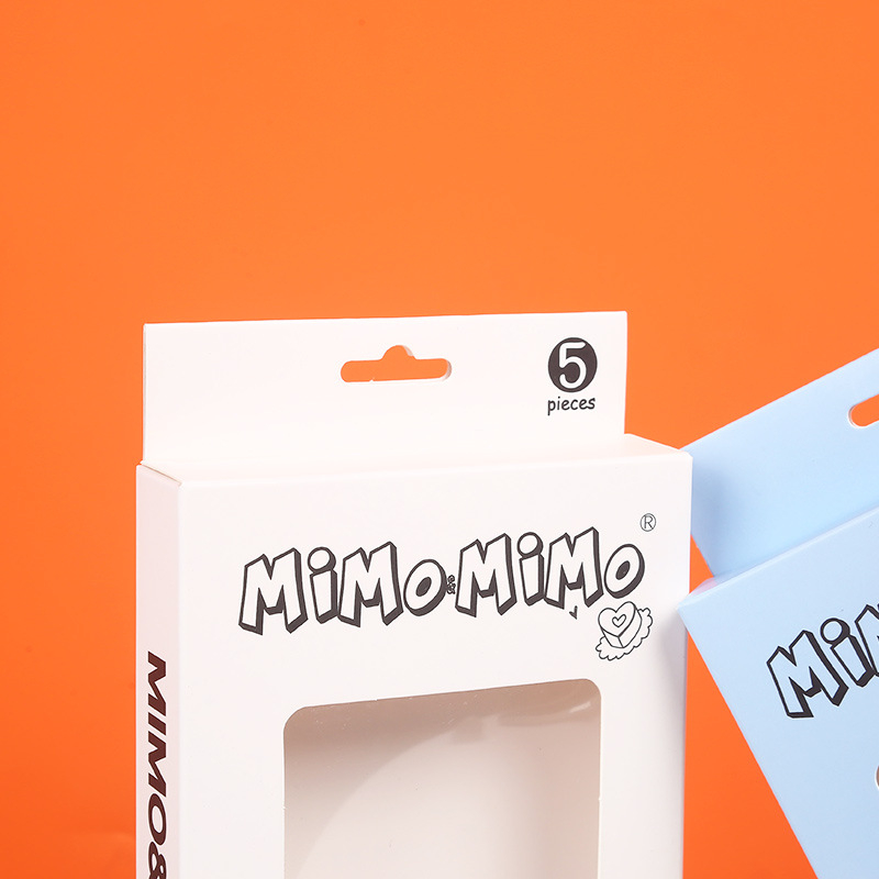 Cutie cu fereastră din carton alb, imprimare color personalizată, inserții duble, ambalaj pentru cosmetice, unghii false și lenjerie