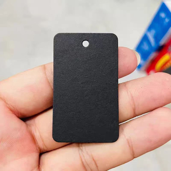 Etichetă de agățat din carton negru, cu șnur elastic, etichetă de preț pentru bijuterii