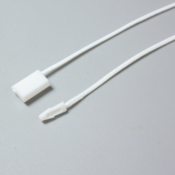 Șnur pătrat de 25 cm, din ață cerată, cu cataramă din plastic, pentru etichete haine și accesorii