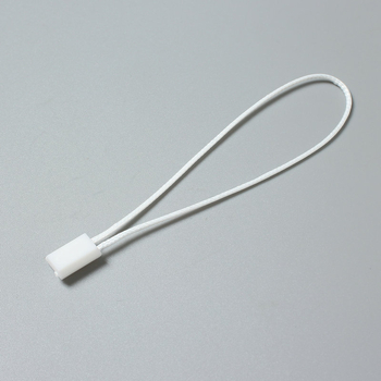 Șnur pătrat de 25 cm, din ață cerată, cu cataramă din plastic, pentru etichete haine și accesorii
