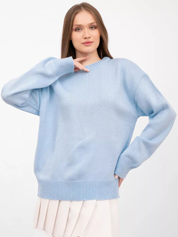 Női oversized kapucnis kötött pulóver, lazán szabott, poliészter