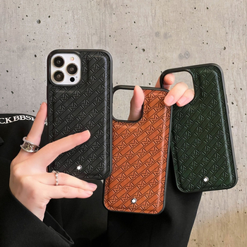 Kućište od lažne kože s reljefom za iPhone — nordijski stil, mat završetak, crna