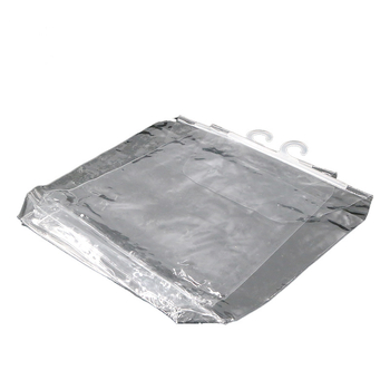 Sac din PVC transparent pentru haine, închidere cu nasture
