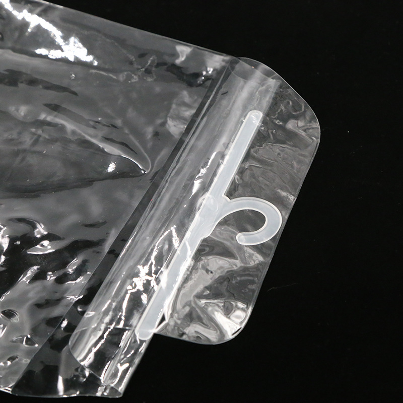 Sac din PVC transparent pentru haine, închidere cu nasture