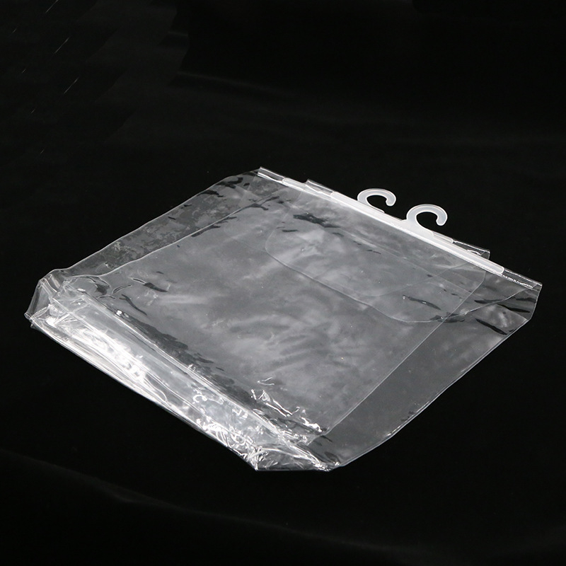 Sac din PVC transparent pentru haine, închidere cu nasture