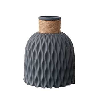 Vază din plastic cu motiv de ananas, înfășurată cu sfoară de cânepă, model cu valuri de apă, vază mică în stil Instagram