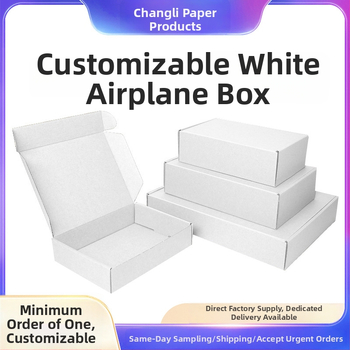 Cutie ondulată albă, personalizată, în formă de avion, pentru lenjerie, ambalaj e-commerce rezistent la presiune