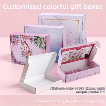 Cutie din carton kraft colorat, în formă de avion, pentru ambalarea hainelor și lenjeriei, cutie simplă personalizabilă cu imprimare UV