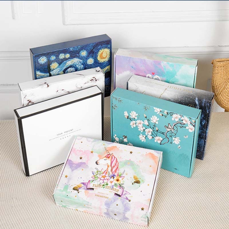 Cutie de ambalaj personalizabilă cu capac superior și inferior, cutie color pentru lenjerie și cosmetice, cutie albă din carton