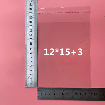 Pungă transparentă autoadezivă din plastic pentru bijuterii, 12x15 cm, pungă mică imprimabilă