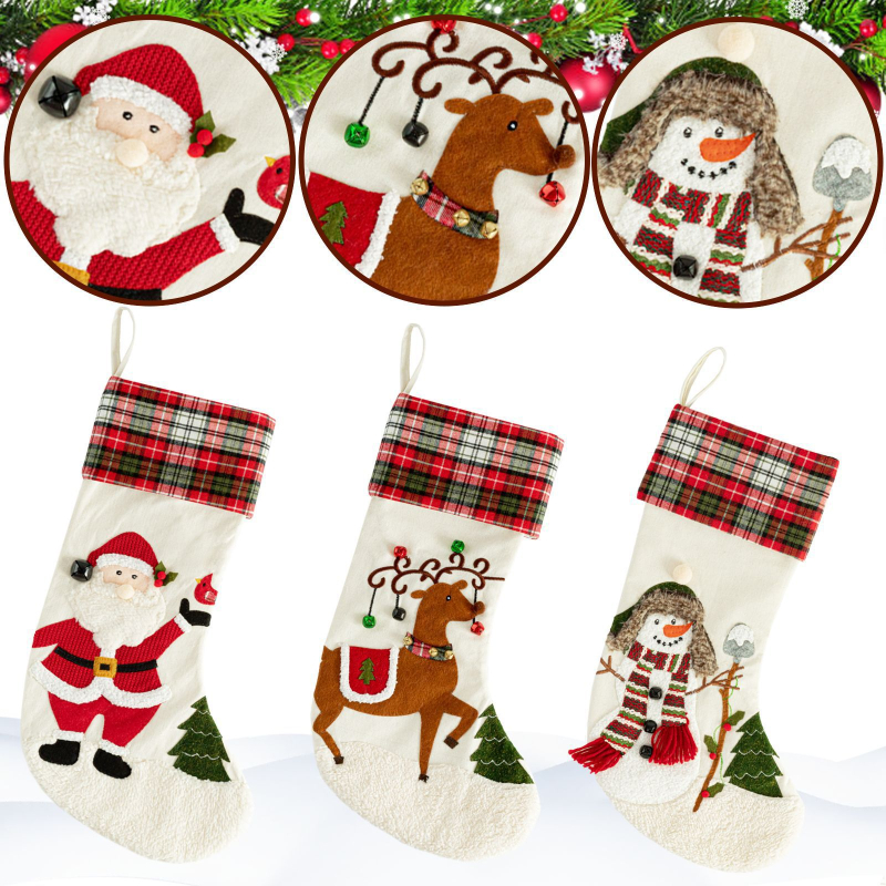 Șosete de Crăciun din material textil, cu design desen animat
