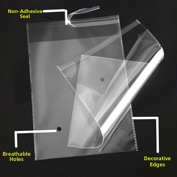 Pungă OPP cu închidere autoadezivă, pungă transparentă pentru ambalarea hainelor, 32×45 cm