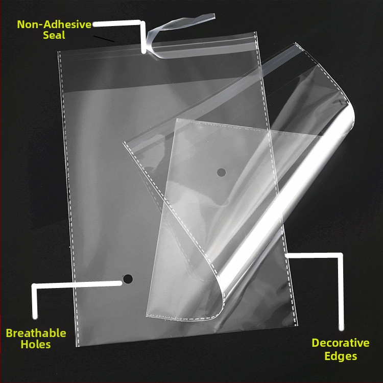 Pungă OPP cu închidere autoadezivă, pungă transparentă pentru ambalarea hainelor, 32×45 cm