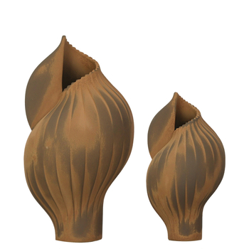 Vază ceramică rustică, vintage, design de designer, decor pentru hol, aranjament creativ cu flori uscate, vas decorativ cu motiv scoică