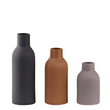 Vază ceramică Modilan blue, în stil european, cu dungi, pentru flori uscate, decor de masă pentru living