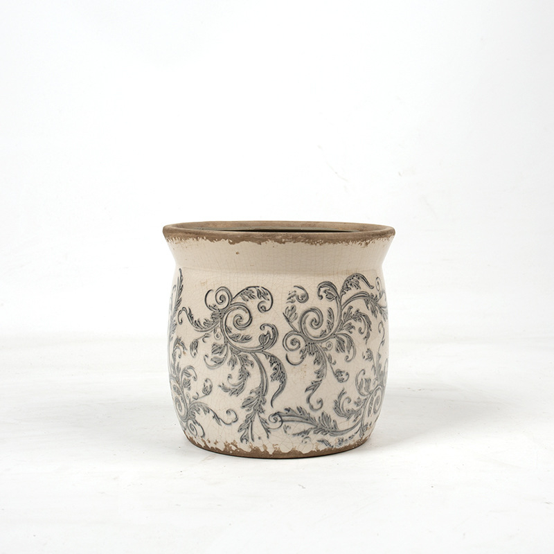 Ghiveci ceramic în stil european vintage pentru casă, balcon și grădină