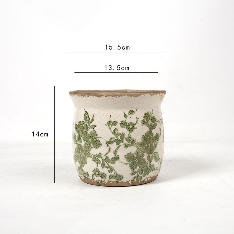 Ghiveci ceramic în stil european vintage pentru casă, balcon și grădină
