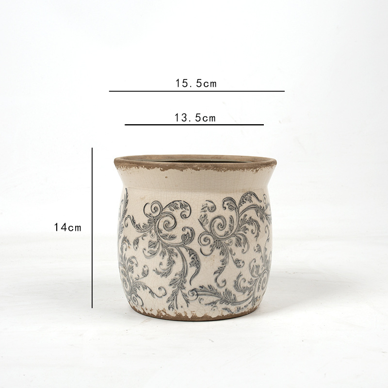 Ghiveci ceramic în stil european vintage pentru casă, balcon și grădină