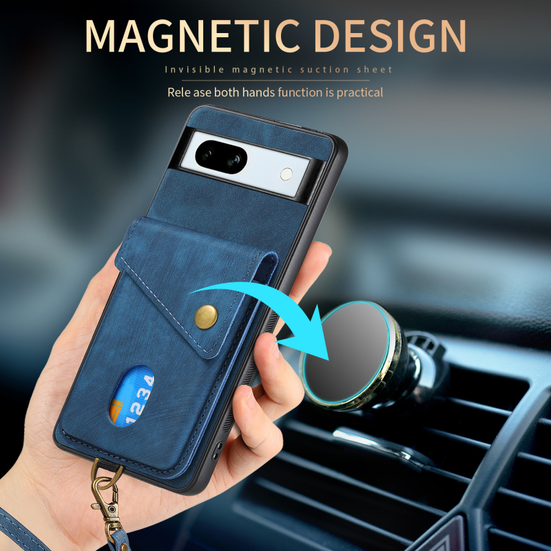 CaseNeo PU kožna futrola za telefon s pretincom za kartice, naruknicom i stalakom za Pixel 10 Pro