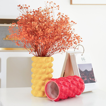 Vază ceramică cu fructe, decor pentru aranjamente florale, stil nordic pentru living, dormitor și birou