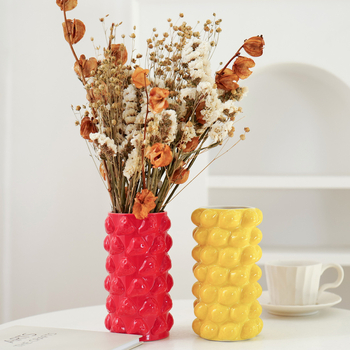 Vază ceramică cu fructe, decor pentru aranjamente florale, stil nordic pentru living, dormitor și birou