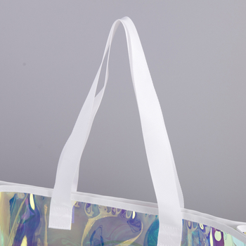 Geantă transparentă din PVC, cu finisaj holografic laser, pentru haine și ambalare cadouri, personalizabilă