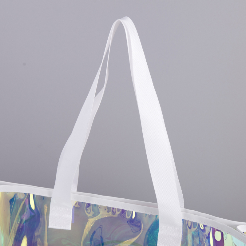 Geantă transparentă din PVC, cu finisaj holografic laser, pentru haine și ambalare cadouri, personalizabilă
