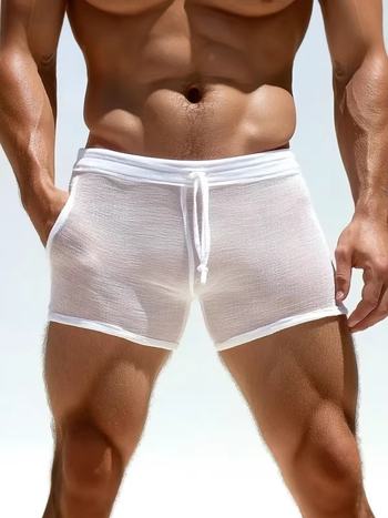 Muške seksi šorceve s vezicama, plus veličine, za kućnu udobnost i fitness