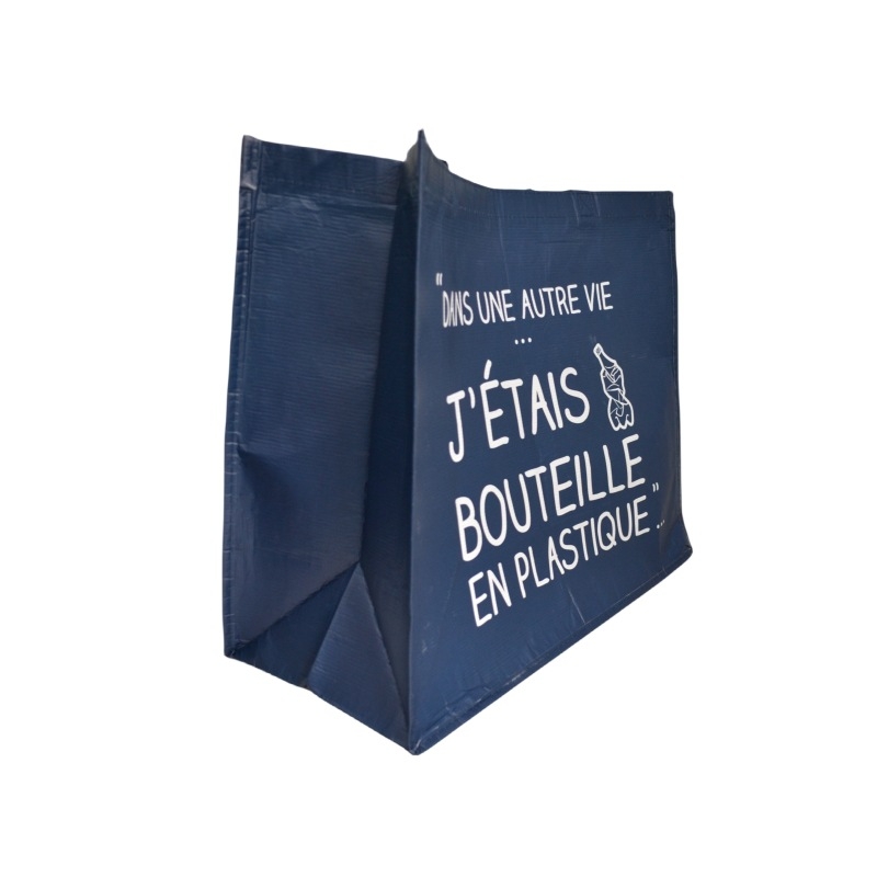 Geantă tote laminată din țesătură cu logo, pungă de cumpărături reutilizabilă pentru haine și magazine de proximitate, geantă de mână și depozitare