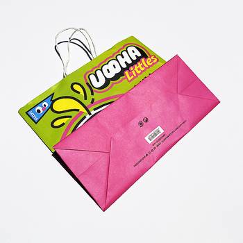 Geantă de cumpărături din hârtie kraft albă, certificat Sedex4P, ecologică și biodegradabilă, geantă de magazin pentru haine cu logo personalizat