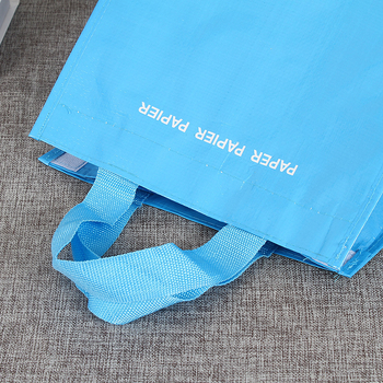 Geantă tote laminată din material nețesut, pliabilă, pentru cumpărături și îmbrăcăminte, cu logo imprimat personalizabil
