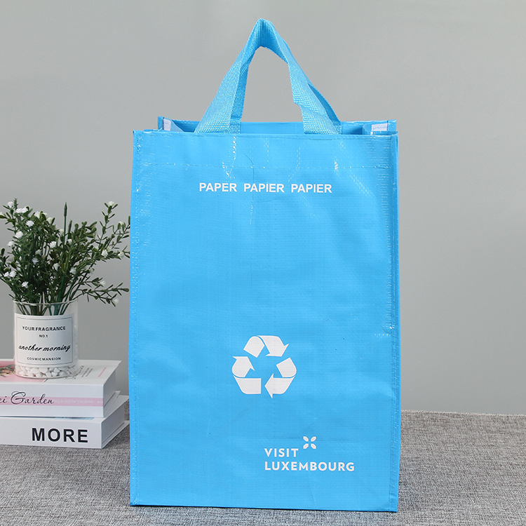 Geantă tote laminată din material nețesut, pliabilă, pentru cumpărături și îmbrăcăminte, cu logo imprimat personalizabil