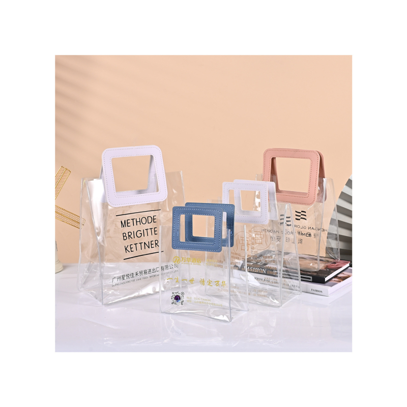 Geantă de mână din PVC, aspect piele personalizabil, geantă de cadouri transparentă, impermeabilă, pentru bomboane de nuntă
