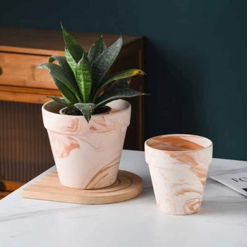 Ghiveci ceramic pentru suculente, rotund, colorat
